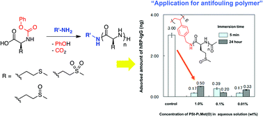 Graphical abstract: Facile synthesis of polymethionine oxides through polycondensation of activated urethane derivative of α-amino acid and their application to antifouling polymer against proteins and cells