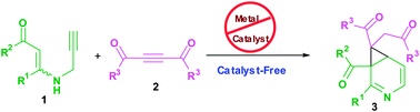 Graphical abstract: Reaction of N-propargylic β-enaminones with acetylene dicarboxylates: catalyst-free synthesis of 3-azabicyclo[4.1.0]hepta-2,4-dienes