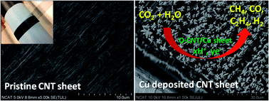 Graphical abstract: Aligned carbon nanotube/copper sheets: a new electrocatalyst for CO2 reduction to hydrocarbons