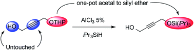 Graphical abstract: One-step chemoselective conversion of tetrahydropyranyl ethers to silyl-protected alcohols