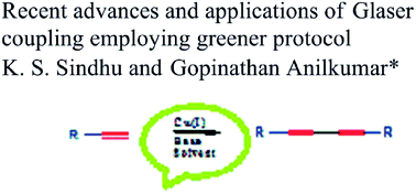 Graphical abstract: Recent advances and applications of Glaser coupling employing greener protocols