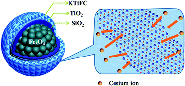 Graphical abstract: Highly efficient removal of 137Cs in seawater by potassium titanium ferrocyanide functionalized magnetic microspheres with multilayer core–shell structure