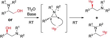 Graphical abstract: Nucleophilic radiofluorination at room temperature via aziridinium intermediates