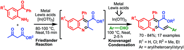 Graphical abstract: In(OTf)3-catalyzed synthesis of 2-styryl quinolines: scope and limitations of metal Lewis acids for tandem Friedländer annulation–Knoevenagel condensation