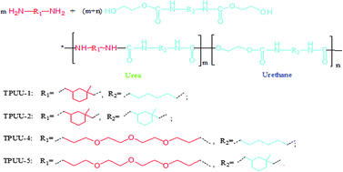 Graphical abstract: Aliphatic thermoplastic polyurethane-ureas and polyureas synthesized through a non-isocyanate route