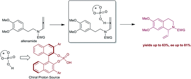 Graphical abstract: Organocatalytic enantioselective synthesis of 1-vinyl tetrahydroisoquinolines through allenamide activation with chiral Brønsted acids