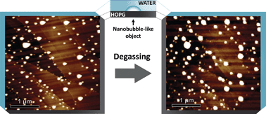 Graphical abstract: Exposing nanobubble-like objects to a degassed environment