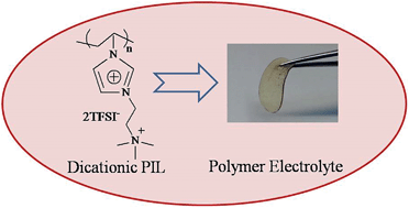 Graphical abstract: Polymer electrolytes based on dicationic polymeric ionic liquids: application in lithium metal batteries