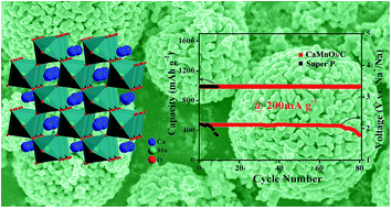 Graphical abstract: Porous perovskite calcium–manganese oxide microspheres as an efficient catalyst for rechargeable sodium–oxygen batteries