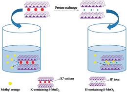 Graphical abstract: Enhanced adsorption removal of methyl orange from aqueous solution by nanostructured proton-containing δ-MnO2