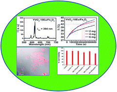 Graphical abstract: Hybrid nanomaterials YVO4:Eu/Fe3O4 for optical imaging and hyperthermia in cancer cells