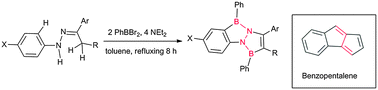 Graphical abstract: Multiple C–H borylation of phenylhydrazones to boron–nitrogen analogues of benzopentalene