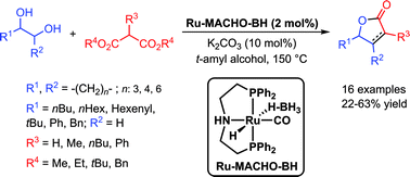 Graphical abstract: Ruthenium pincer-catalyzed synthesis of substituted γ-butyrolactones using hydrogen autotransfer methodology