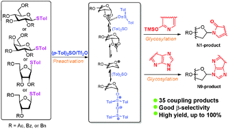 Graphical abstract: A general method for N-glycosylation of nucleobases promoted by (p-Tol)2SO/Tf2O with thioglycoside as donor