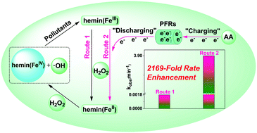 Graphical abstract: Extremely enhanced contaminant decomposition catalyzed by hemin via the coupling of persistent free radicals and ascorbic acid