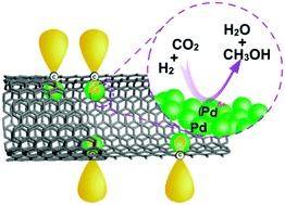 Graphical abstract: A remarkable difference in CO2 hydrogenation to methanol on Pd nanoparticles supported inside and outside of carbon nanotubes