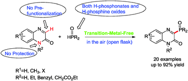 Graphical abstract: Direct phosphonation of quinoxalin-2(1H)-ones under transition-metal-free conditions