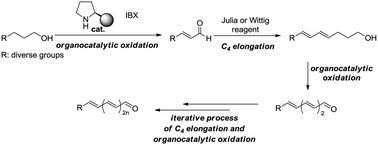 Graphical abstract: Stereoselective organocatalytic oxidation of alcohols to enals: a homologation method to prepare polyenes