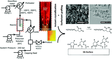 Graphical abstract: Continuous synthesis of dispersant-coated hydroxyapatite plates
