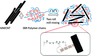 Graphical abstract: Transport characteristics of organic solvents through carbon nanotube filled styrene butadiene rubber nanocomposites: the influence of rubber–filler interaction, the degree of reinforcement and morphology