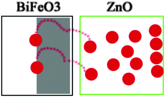 Graphical abstract: The origin of enhanced optical absorption of the BiFeO3/ZnO heterojunction in the visible and terahertz regions
