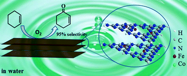 Graphical abstract: Highly selective oxidation of cyclohexene to 2-cyclohexene-1-one in water using molecular oxygen over Fe–Co–g-C3N4