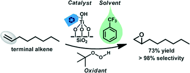 Graphical abstract: An efficient epoxidation of terminal aliphatic alkenes over heterogeneous catalysts: when solvent matters