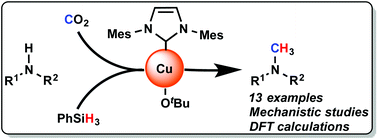 Graphical abstract: N-heterocyclic carbene copper(i) catalysed N-methylation of amines using CO2