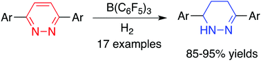 Graphical abstract: B(C6F5)3-catalyzed metal-free hydrogenation of 3,6-diarylpyridazines