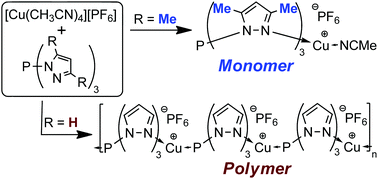 Graphical abstract: Tris(pyrazolyl)phosphines with copper(i): from monomers to polymers