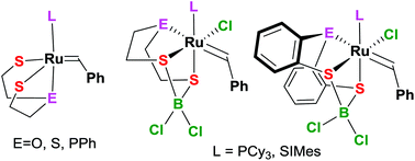 Graphical abstract: Ru alkylidene compounds bearing tridentate, dianionic ligands: Lewis acid activation and olefin metathesis