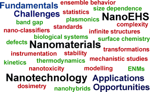 Graphical abstract: NanoEHS – defining fundamental science needs: no easy feat when the simple itself is complex
