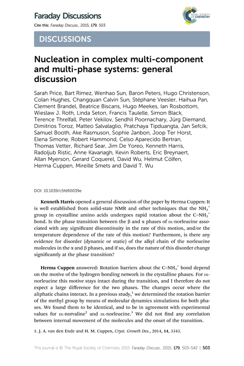 Nucleation in complex multi-component and multi-phase systems: general discussion