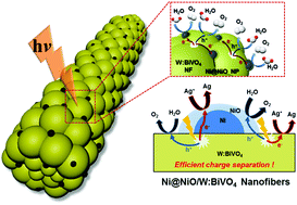 Graphical abstract: Synthesis of Ni-based co-catalyst functionalized W:BiVO4 nanofibers for solar water oxidation