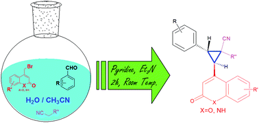 Graphical abstract: Cyclopropanes in water: a diastereoselective synthesis of substituted 2H-chromen-2-one and quinolin-2(1H)-one linked cyclopropanes