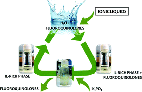 Graphical abstract: Improved extraction of fluoroquinolones with recyclable ionic-liquid-based aqueous biphasic systems