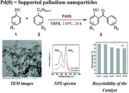 Graphical abstract: Replacing Pd(OAc)2 with supported palladium nanoparticles in ortho-directed CDC reactions of alkylbenzenes