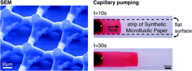 Graphical abstract: Synthetic microfluidic paper: high surface area and high porosity polymer micropillar arrays