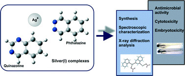 Graphical abstract: Silver(i) complexes with quinazoline and phthalazine: synthesis, structural characterization and evaluation of biological activities