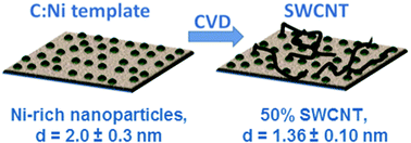 Graphical abstract: Carbon : nickel nanocomposite templates – predefined stable catalysts for diameter-controlled growth of single-walled carbon nanotubes