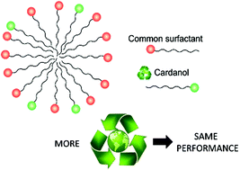 Graphical abstract: Micellization properties of cardanol as a renewable co-surfactant