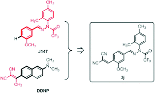 Graphical abstract: Dicyanovinyl-substituted J147 analogue inhibits oligomerization and fibrillation of β-amyloid peptides and protects neuronal cells from β-amyloid-induced cytotoxicity