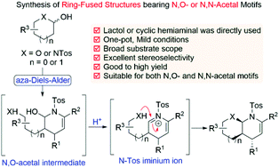 Graphical abstract: One-pot, highly efficient, asymmetric synthesis of ring-fused piperidine derivatives bearing N,O- or N,N-acetal moieties