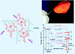 Graphical abstract: Efficient red emission from poly(vinyl butyral) films doped with a novel europium complex based on a terpyridyl ancillary ligand: synthesis, structural elucidation by Sparkle/RM1 calculation, and photophysical properties