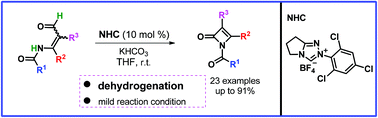 Graphical abstract: N-Heterocyclic carbene catalyzed dehydrogenative coupling of enals: synthesis of monobactams