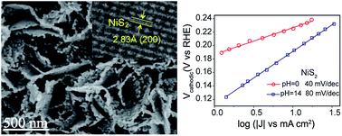 Graphical abstract: Synthesis of supported vertical NiS2 nanosheets for hydrogen evolution reaction in acidic and alkaline solution