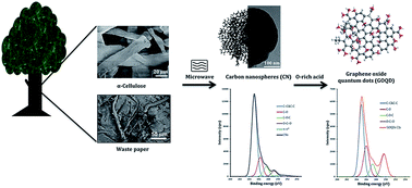 Graphical abstract: Valorization of cellulose and waste paper to graphene oxide quantum dots