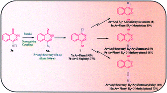 Graphical abstract: Synthesis of 1,2-dihydro-1-oxophthalazin-4-yl trifluoromethanesulfonate and its application in the synthesis of 4-(aryl/heteroaryl/alkynyl)phthalazin-1(2H)-one