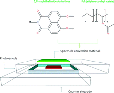 Graphical abstract: Enhancement of the outdoor stability of dye-sensitized solar cells by a spectrum conversion layer with 1,8-naphthalimide derivatives