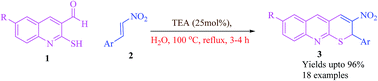 Graphical abstract: Facile “on water” domino reactions for the expedient synthesis of 2H-thiopyrano[2,3-b]quinolines